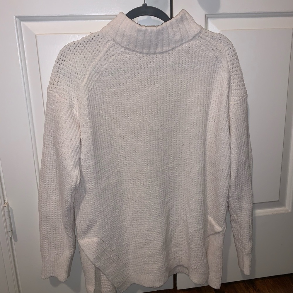 White mock turtleneck sweater